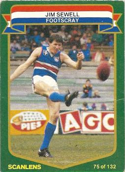 1985 Scanlens VFL #75 Jim Sewell Front